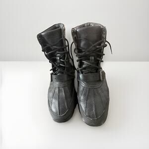 Polo Ralph Lauren Dover HI III Duck Boots Mens 9.5 Black Leather Waterproof